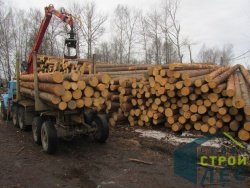 Транспортировка древесины для строительства дома из оцилиндрованного бревна