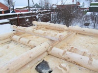 строительство дома из бревна зимой