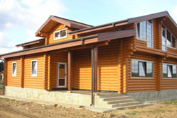 Покраска дома из оцилиндрованного бревна Покраска дома из оцилиндрованного бревна